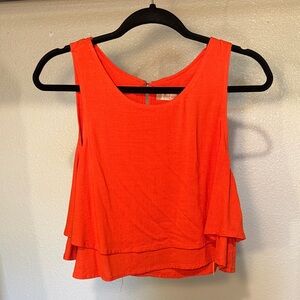 Altar'd State Bright Orange Layered Sleeveless Crop Top